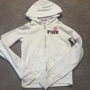 Victoria’s Secret PINK White Zip Hoodie South Carolina Gamecocks Size S 0641